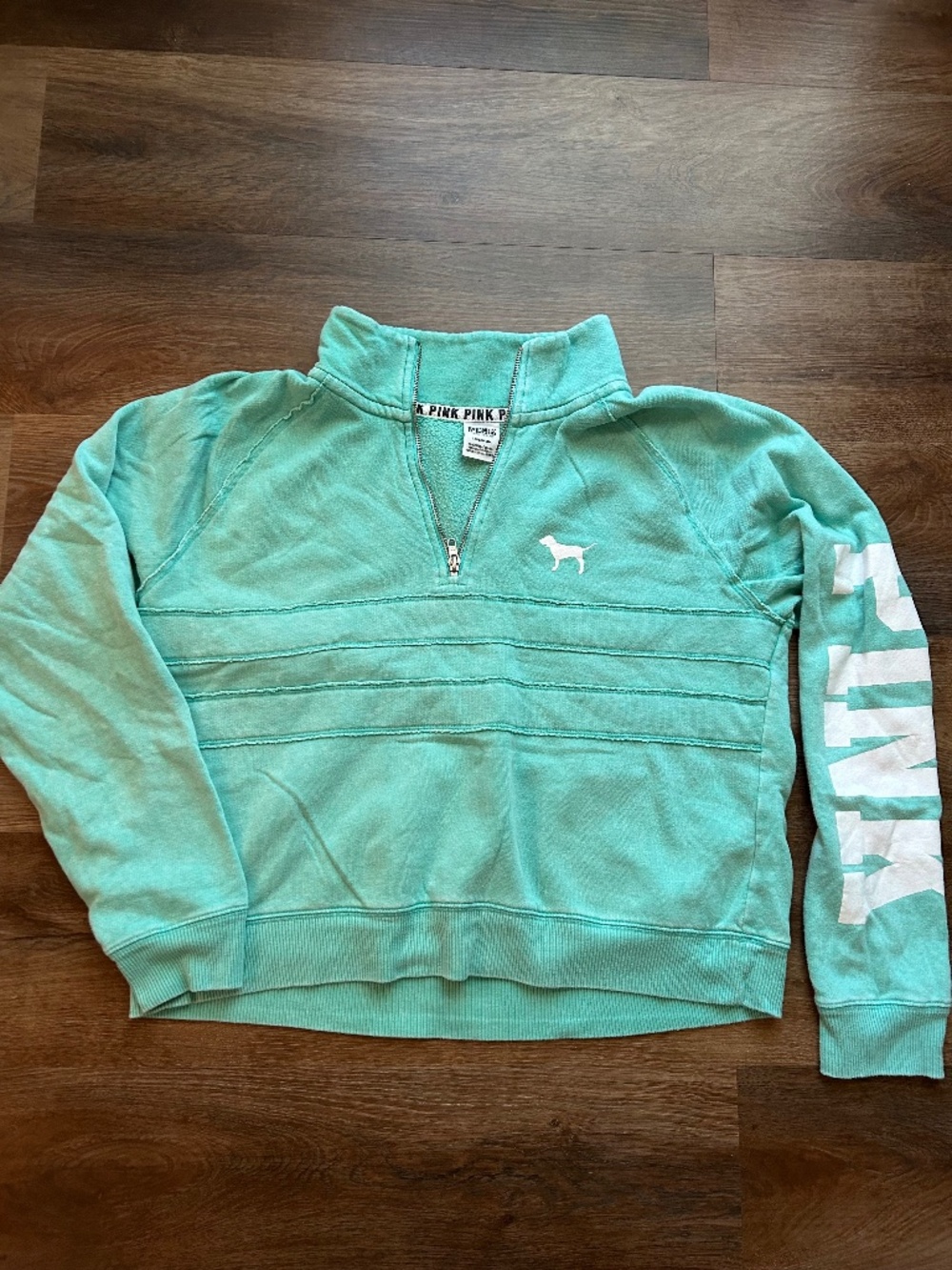PINK Victoria's Secret Mint Quarter Zip Pullover Size Large